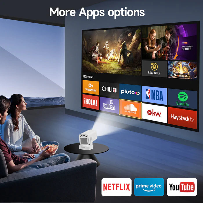 Neurobic HY310 Mini Projector Auto Focus 4K Native 1080P 260ANSI Android11 5W Speaker